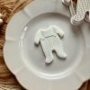 5 Babygro Cookie Cutter & Fondant Embosser β Textured Baby Outfit Design (8cm)