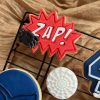 8cm cookie cutter and fondant embosser with comic book style ZAP! text