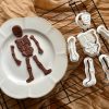 6 Build-a-Skeleton Cookie Cutter & Fondant Embosser Set β 12 Piece Halloween Kit
