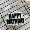 HBD “Happy Birthday” Cookie Cutter & Fondant Embosser – Gothic Blood-Drip Font (8cm)