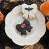 bows 2 Bow-Shaped Cookie Cutter & Fondant Embosser β Bat & Spiderweb Halloween Design (8cm)