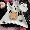 Pumpkin Cookie Cutter & Fondant Embosser – Autumn & Halloween Design (8cm)