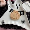 Pumpkin Cookie Cutter & Fondant Embosser – Autumn & Halloween Design (8cm)