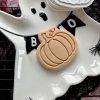 Pumpkin Cookie Cutter & Fondant Embosser – Autumn & Halloween Design (8cm)